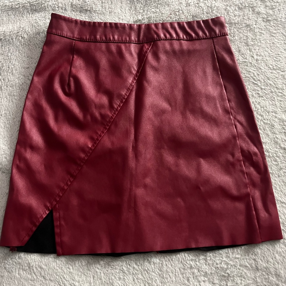 Red Faux Leather Bag